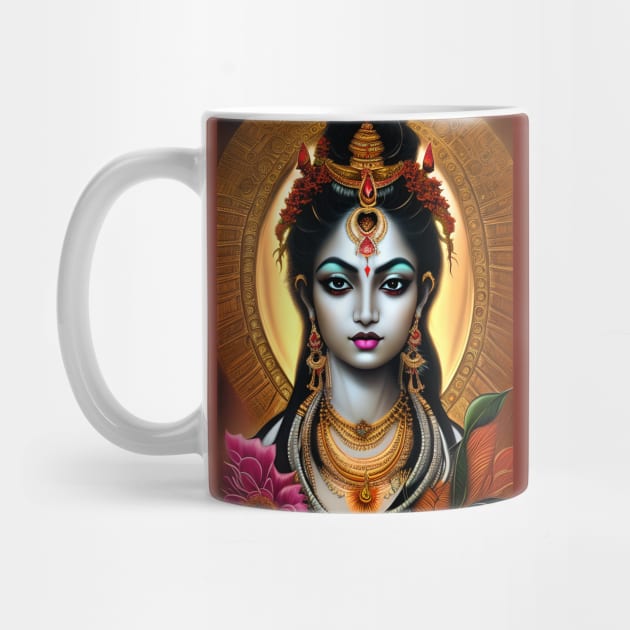 Hindu Goddess of Good Fortune Lakshmi by AI Art Originals